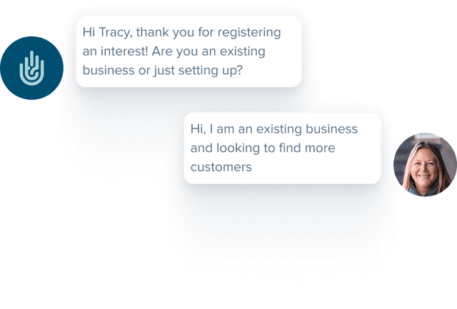 Digital conversation between a council worker a support provider in .